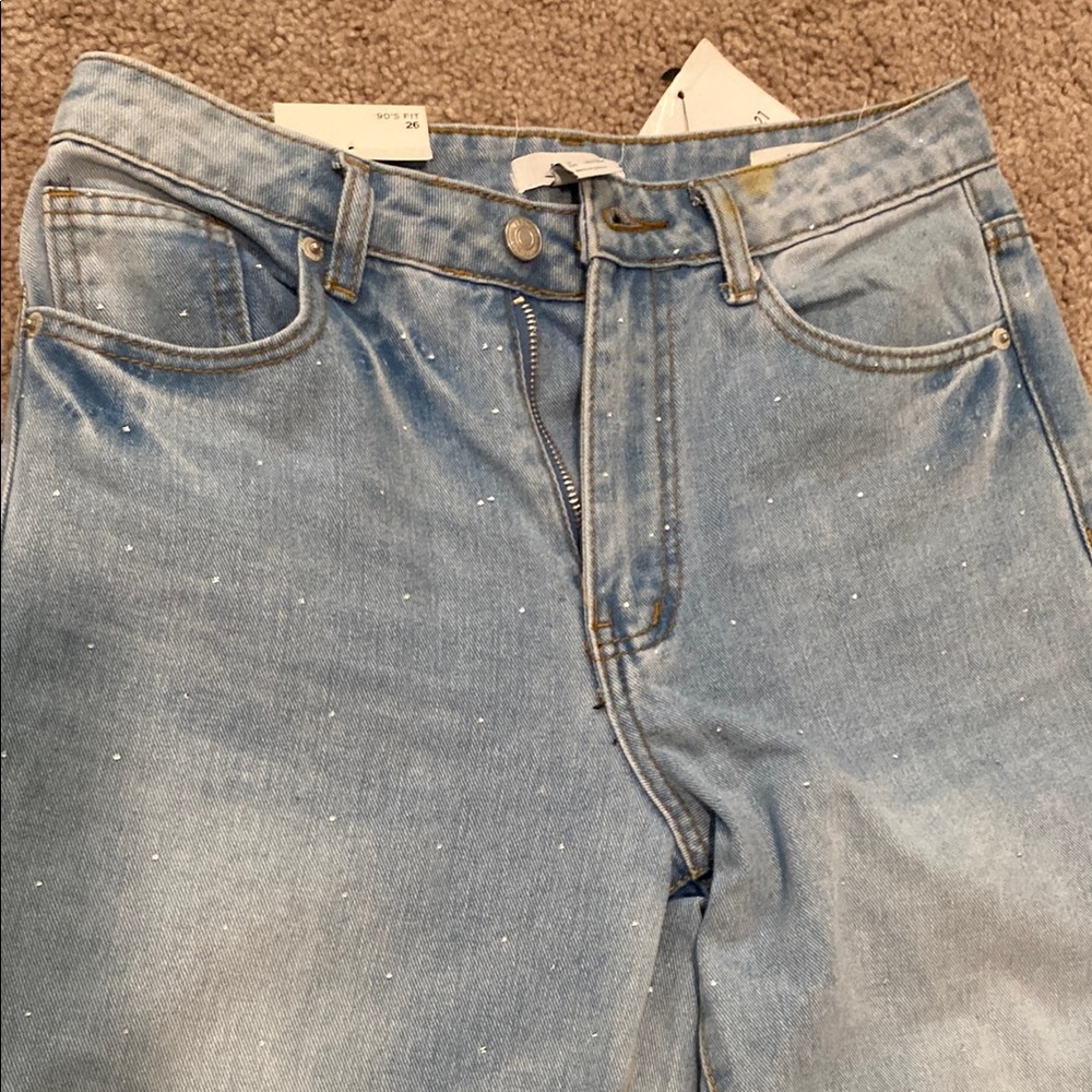Forever 21 Light Blue Women's Jeans rhinestones